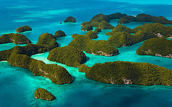 Nature, Rocks, Greens, Islands HD wallpaper