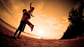 Love, Couple, Pair, Silhouettes, Evening, Happiness, Embrace HD wallpaper