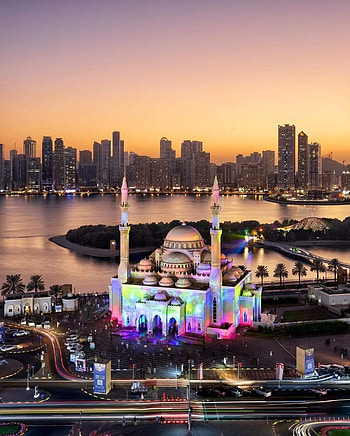 Sharjah UAE, afterglow, sky HD phone wallpaper