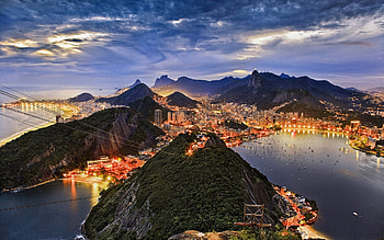 Glowing Beaches - Brazil, Brazil, Scenery, World, Travel, Cityscape, Nature, Scenic, City, Building, Beach, Lights, Beaches HD wallpaper