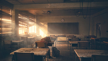 A Lonely Boy Moment In A Corner Of The Classroom, alone, boy, artist, artwork, digital-art HD wallpaper