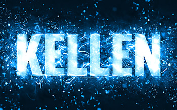 Happy Birtay Kellen, , blue neon lights, Kellen name, creative, Kellen Happy Birtay, Kellen Birtay, popular american male names, with Kellen name, Kellen HD wallpaper