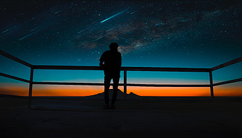 Person Silhouette Meteors Night Sky , silhouette, person, graphy, stars, night, stars HD wallpaper