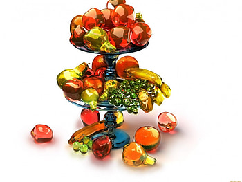 3d fruit, abstract, 3d HD wallpaper