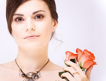 Beautiful face, sexy, model, girl, beauty, lovely face, pretty, flowers, pretty face, seductive, lovely, female HD wallpaper