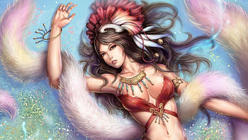 Enchantress, blue, girl, fantasy HD wallpaper