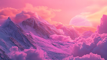 Stunning Pink Aesthetic Mountain Scene - Ultra, pink, pink aesthetic, mountain, cloud HD wallpaper