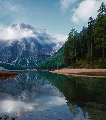 Nature, Water, Mountain, Lake, Reflection, Forest HD phone wallpaper