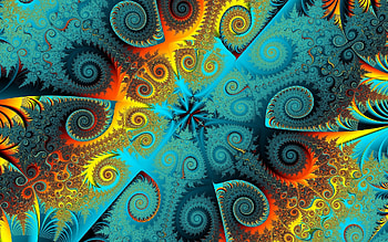 Fractal Spirals, colors, digital art, spirals, fractal HD wallpaper