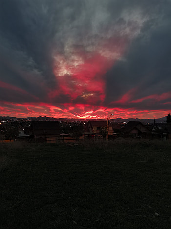 Red Sky, Atardecer HD phone wallpaper