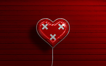 I Love Breda, , realistic balloons, red wooden background, Day of Breda, dutch cities, flag of Breda, Netherlands, balloon with flag, Breda flag, Breda HD wallpaper