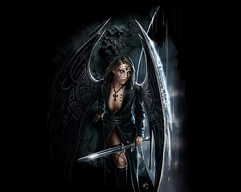 angel warrior, angel, sword, woman, warrior HD wallpaper