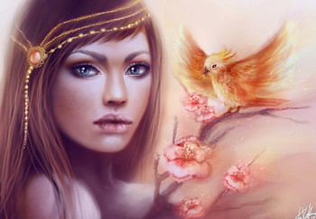 Cherry Blossom, lady, abstract, fantasy, cherryblossom HD wallpaper