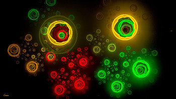 Red & green roses , pretty, abstract, red, green, repeat, circles, black, background, digital, arty HD wallpaper