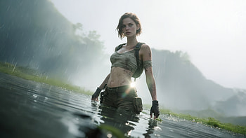 The Fearless Girl In Jungle River Adventurer, girl, warrior, artist, artwork, art, digital-art, ai, deviantart HD wallpaper