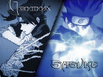 Sasuke, blue, anime, lighting, boy HD wallpaper