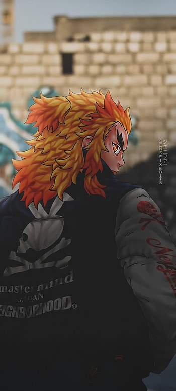 Rengoku Demon slayer, amoled, art, demon slayer, , anime , , anime HD phone wallpaper