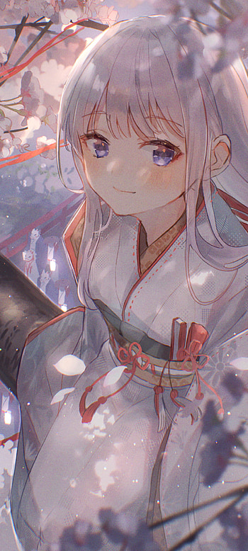 Blossom Glow: Serene Anime Girl, Anime, girl, anime girl HD phone wallpaper