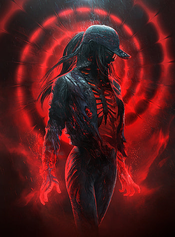 Nightmare sorcerezz, red, art, girl HD phone wallpaper