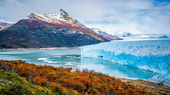Glacier Perito Moreno, Patagonia Argentina, peaks, landscape, sky, mountains, ice HD wallpaper