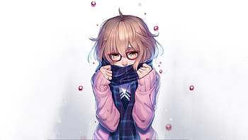 Shy, anime girl, Kyoukai no Kanata, Mirai Kuriyama HD wallpaper