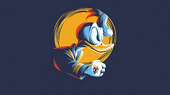 Donald Duck Minimal Art , donald-duck, cartoons, artist, artwork, digital-art, minimalism, minimalist, behance HD wallpaper