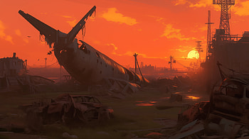 Fallout : Post-Apocalyptic Sunset Adventure, video game, Fallout, post apocalyptic, sunset, dystopian HD wallpaper