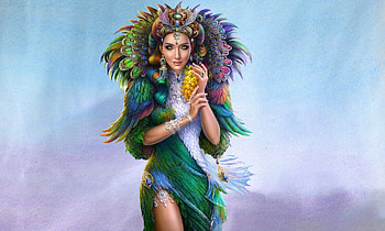 Feathered Fantasy Girl, dreamy, feathers, fantasy, Fantasy girl, digital art HD wallpaper