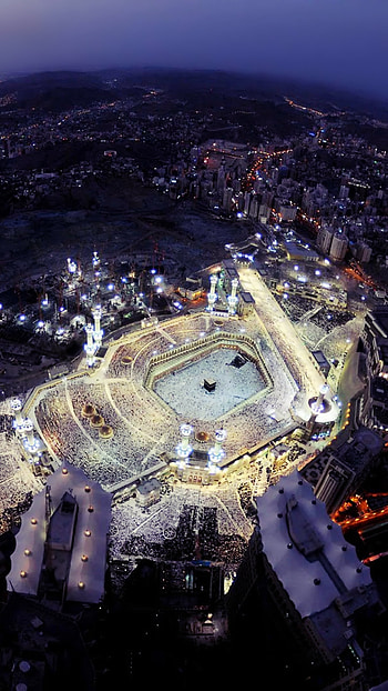 Kaaba, Mosque, Islam, Saudi Arabia, Mecca, Masjid Al Haram (Mecca), Religious, City, Religion, Light, Building, Mosques HD phone wallpaper