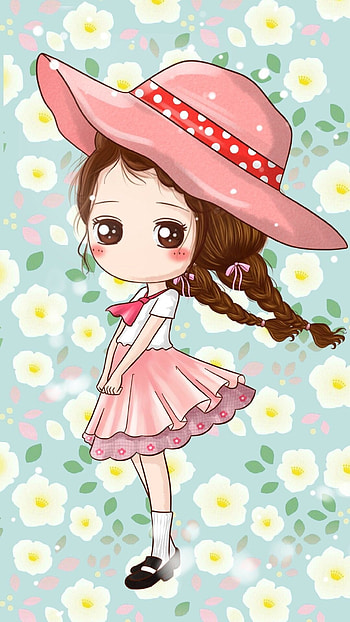 Cute Cartoon Girl, Pretty, Woman HD phone wallpaper