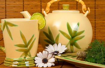 Spa relax, beautiful, relax, nice, daisies, still life, leaves, pretty, lemon, greenery, flowers, spa, lovely, pot HD wallpaper