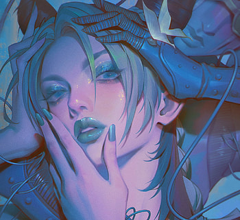 Blue, art, chome, face, girl, c home, hand, frumusete, gorgeous, superb, luminos HD wallpaper
