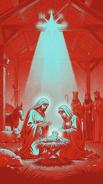 Starlit Nativity — Manger HD phone wallpaper
