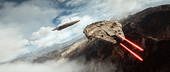 Millennium Falcon, Batman pop art, Star Wars spaceship, Iconic vehicle HD wallpaper
