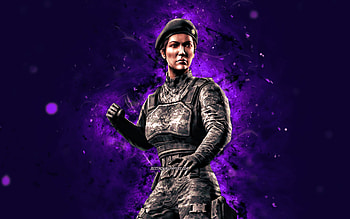 Special Forces Trooper, , violet neon lights, Mortal Kombat Mobile, fighting games, MK Mobile, creative, Mortal Kombat, Special Forces Trooper Mortal Kombat HD wallpaper