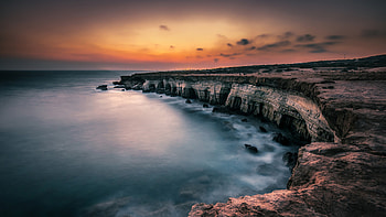 Seascape, Sea sunset scenery HD wallpaper