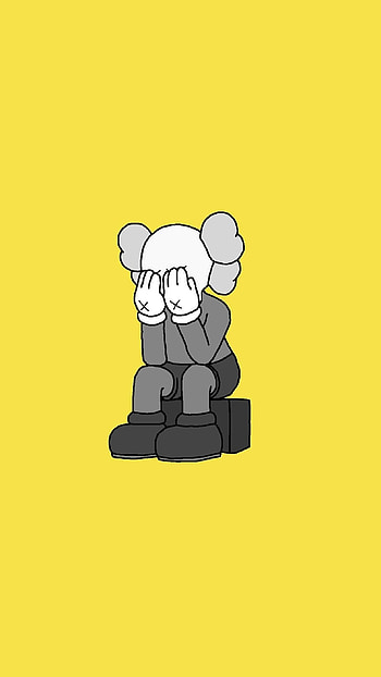 Kaws, Yellow Background HD phone wallpaper