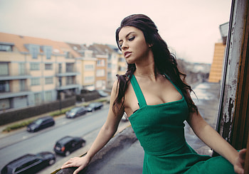Green Dress Model, green-dress, girls, model HD wallpaper