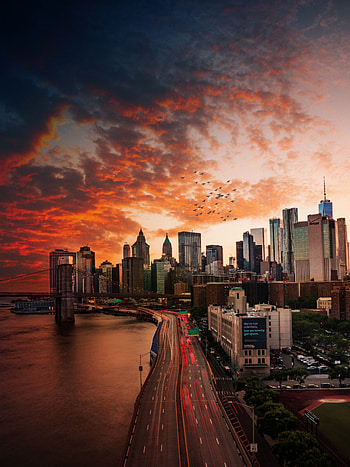 New York Sunset, Travels, , City sunset HD phone wallpaper