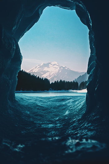 Nature, Ice, Snow, France, Cave, From Within, Morzine HD phone wallpaper