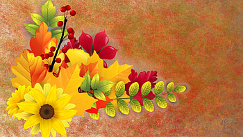 Fall Not Finished, Firefox theme, leaves, sunflowers, fall, berries, autumn, flowers HD wallpaper
