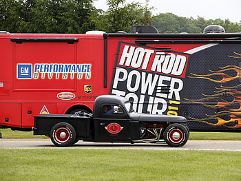 Rat Truck Rod, custom, red rims, black, pipes HD wallpaper