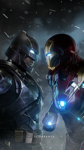 Batman vs Iron Man, DC vs. Marvel HD phone wallpaper