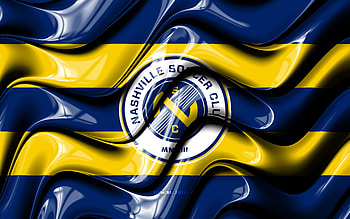 Nashville SC flag, , blue and yellow 3D waves, USL, american soccer team, Nashville SC logo, football, Nashville SC, soccer, Nashville FC HD wallpaper