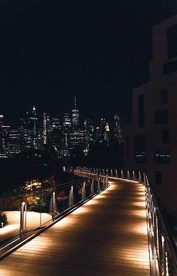 Cities, Night, Architecture, City, Building, Dark, Bridge HD phone wallpaper