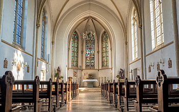 Church, gothic, inside, catholic HD wallpaper