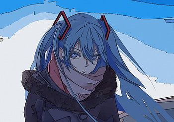 Artwork, blue hair, vocaloid, hatsune miku HD wallpaper