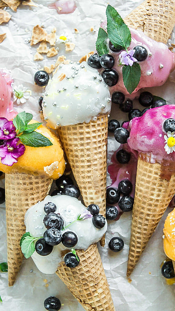 Creamy ice cream, Cool and refreshing, Delicious indulgence, Frozen delight HD phone wallpaper