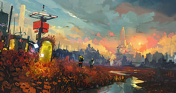 Scrapyard , artist, artwork, digital-art, artstation HD wallpaper