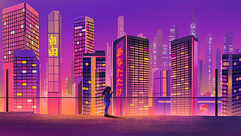 Cityscape Connection The Girl And Her , artist, artwork, digital-art, deviantart HD wallpaper